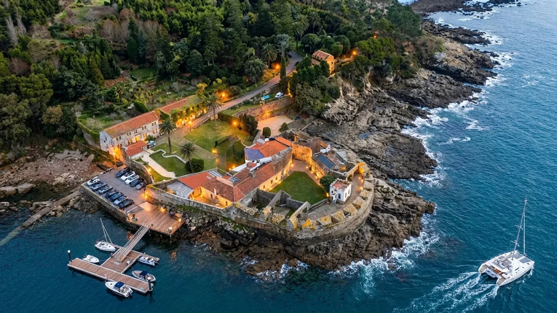 Coastal homestead in oceanfront of Galicia